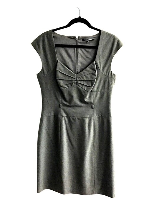 Gianni Bini Dresses & Skirts - GIANNI BINI- WOMENS GREY BACK ZIP-UP CLOSURE MIDI DRESS SIZR 10  Missing belt.